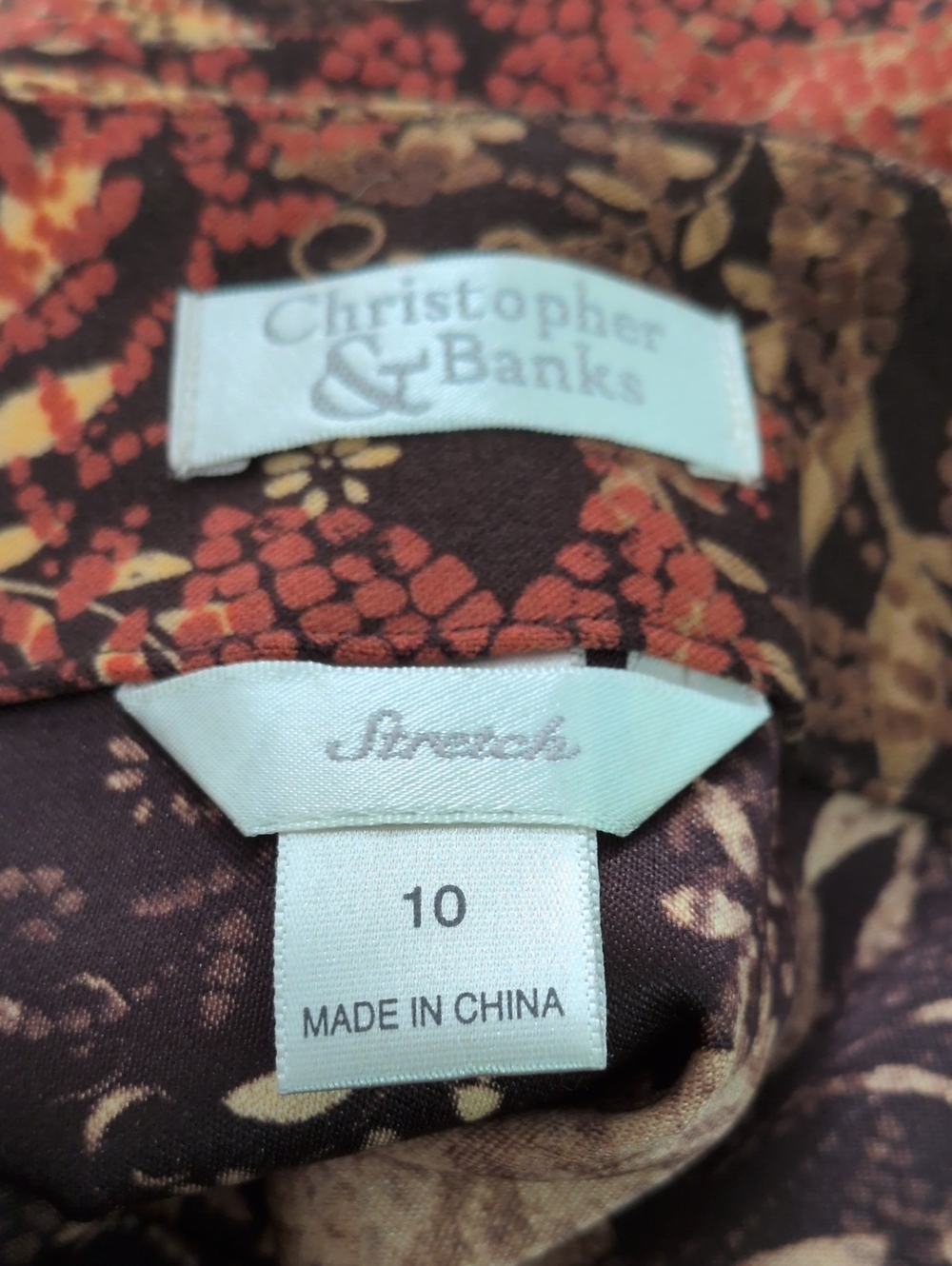 Christopher & Banks Brown Floral Maxi Skirt with Autumn Tones - Picture 6 of 7